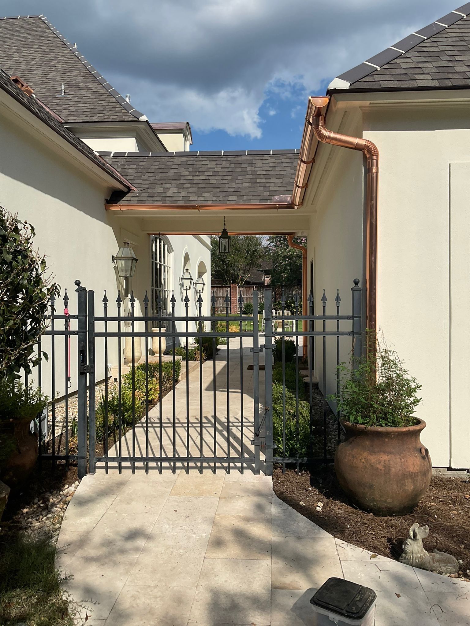 Brand New Copper Gutters Installed in Country Club Baton Rouge, Louisiana